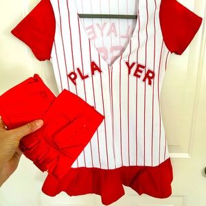 Baseball costume with gloves